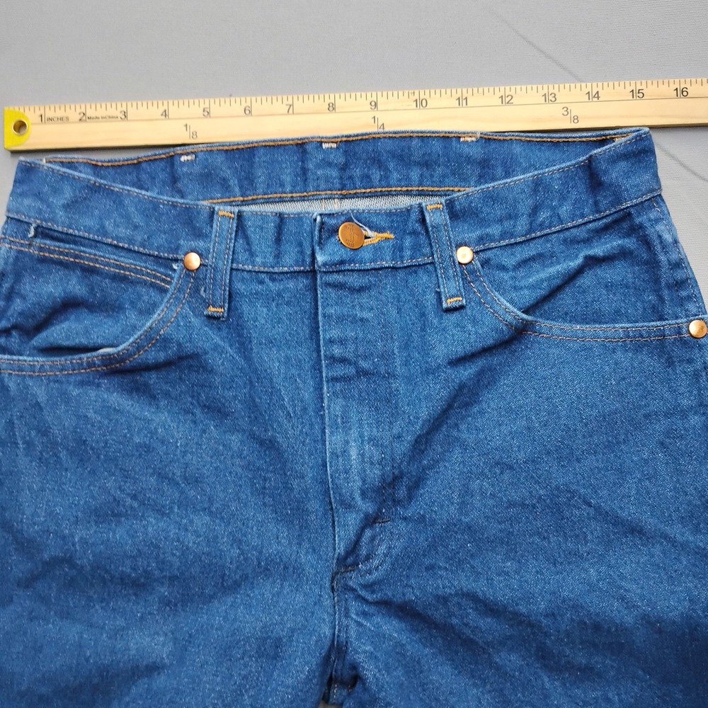 Wrangler 13MWZ Cowboy Cut Mens Blue Denim Jeans 30x32 Straight fit - Picture 7 of 8